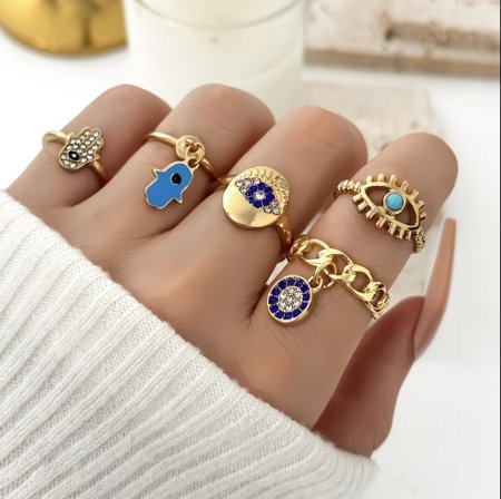 طقم خواتم مع زركون عين الشيطان