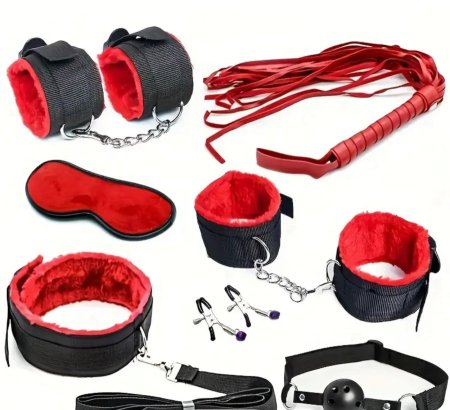Red & Black Complete Bondage Set