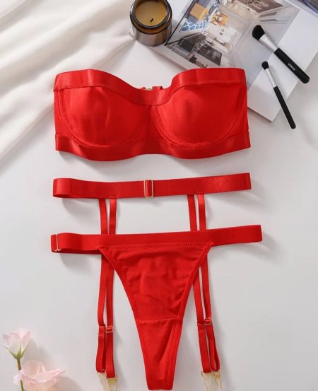 Scarlet Desire - Strappy Satin Set