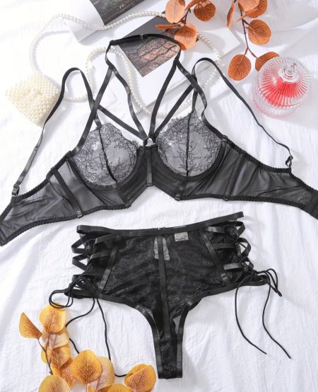 Dark Desire - Lace Strappy Set