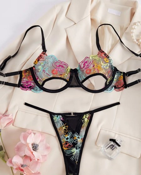 Floral Fantasy - Multicolor Embroidered Set