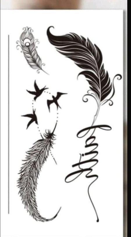 Feather Love - تاتو مؤقت