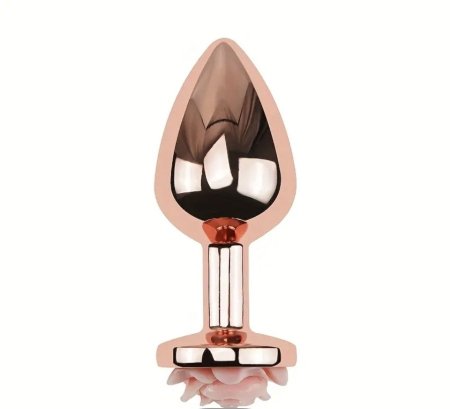 Rose Gold Metal Plug with Flower Base