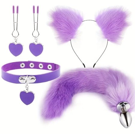 طقم “Violet Kitty” – أربع قطع بنفسجية مثيرة