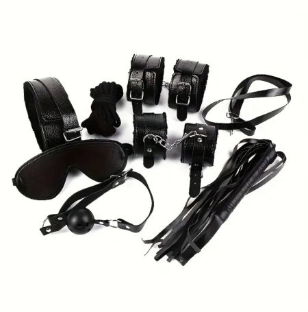 طقم BDSM كامل للتقييد والسيطرة – 8 قطع