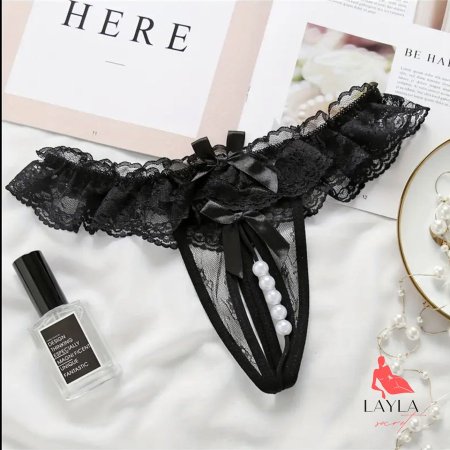 سترينغ دانتيل لؤلؤي – Pearl Lace String Lingerie