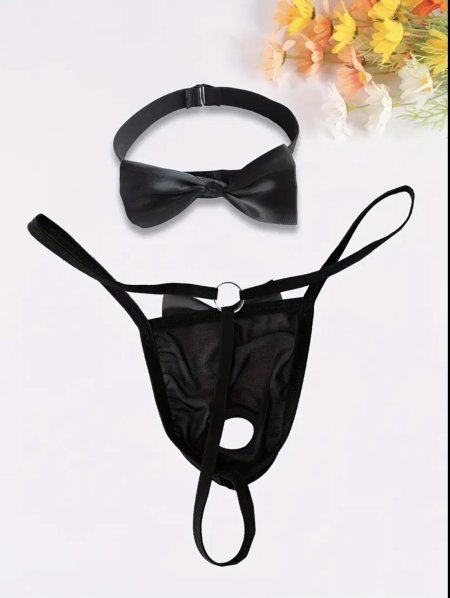 لانجري رجالي مع ببيون – Men’s Bow Tie Sexy Set