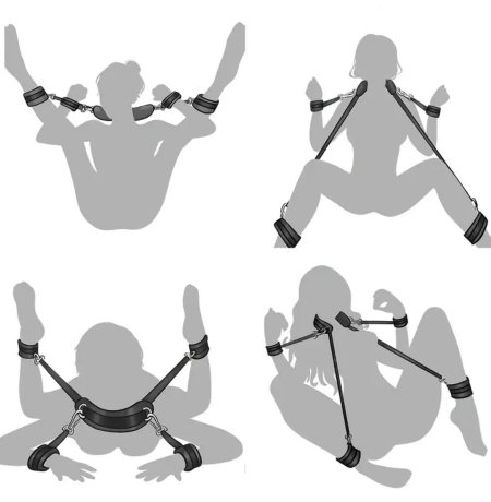 مجموعة قيود ودعامة معدنية – Bondage Position Set