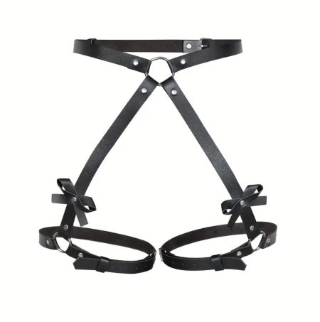 Leather Bow Butt Harness - Leg Garter Strap