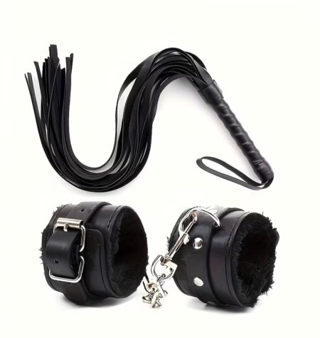 سواط جلد  مع اصفاد ناعمه