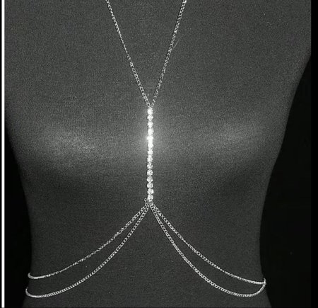 قلادة صدر وخصر مع طبقات من الراين